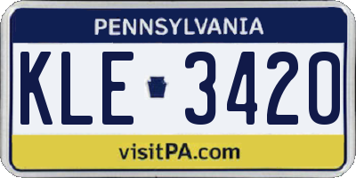 PA license plate KLE3420
