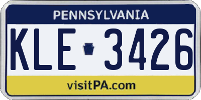 PA license plate KLE3426