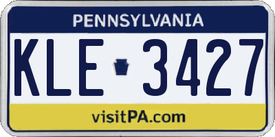 PA license plate KLE3427