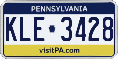 PA license plate KLE3428