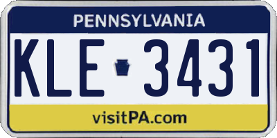PA license plate KLE3431