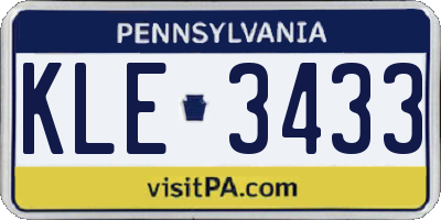 PA license plate KLE3433