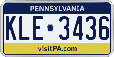 PA license plate KLE3436