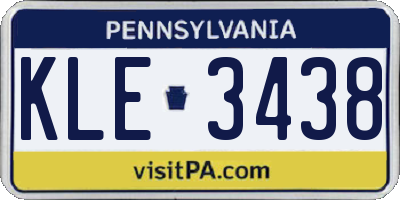 PA license plate KLE3438
