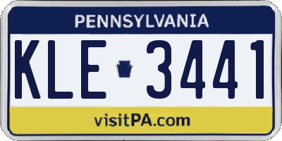 PA license plate KLE3441
