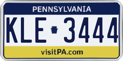 PA license plate KLE3444