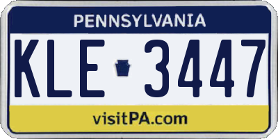 PA license plate KLE3447
