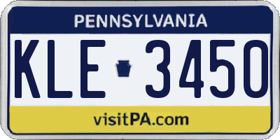 PA license plate KLE3450