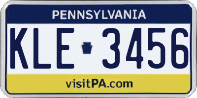 PA license plate KLE3456