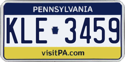 PA license plate KLE3459
