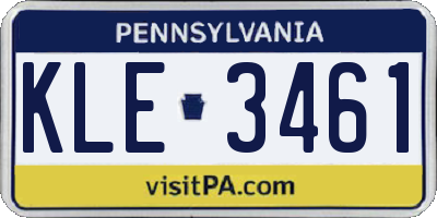 PA license plate KLE3461