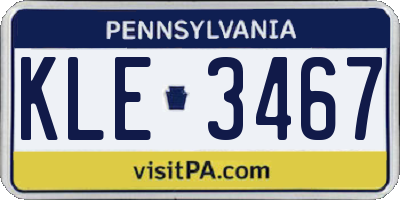 PA license plate KLE3467