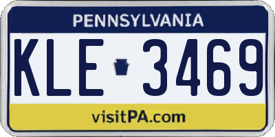 PA license plate KLE3469