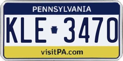PA license plate KLE3470