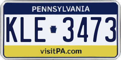 PA license plate KLE3473