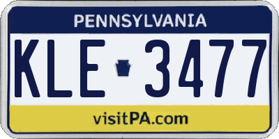 PA license plate KLE3477