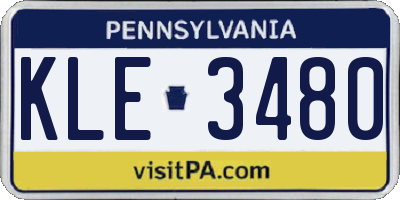 PA license plate KLE3480