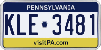 PA license plate KLE3481