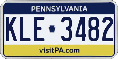 PA license plate KLE3482