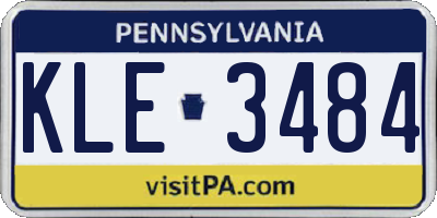 PA license plate KLE3484
