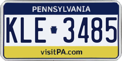 PA license plate KLE3485