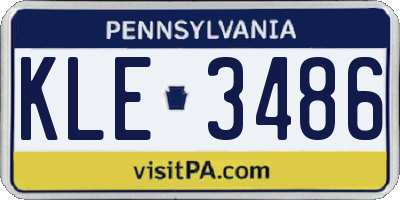 PA license plate KLE3486