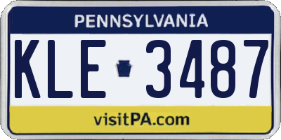 PA license plate KLE3487