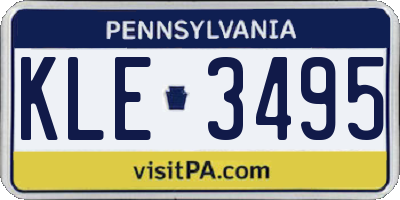 PA license plate KLE3495