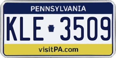 PA license plate KLE3509