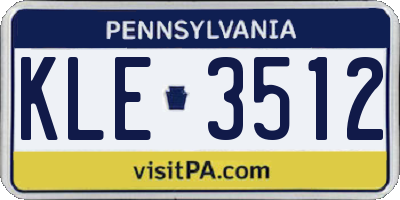 PA license plate KLE3512
