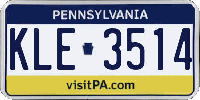 PA license plate KLE3514