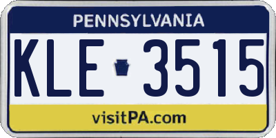PA license plate KLE3515