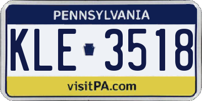 PA license plate KLE3518