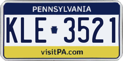 PA license plate KLE3521