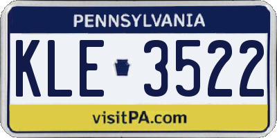 PA license plate KLE3522