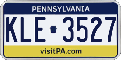 PA license plate KLE3527