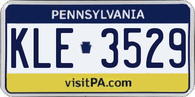 PA license plate KLE3529