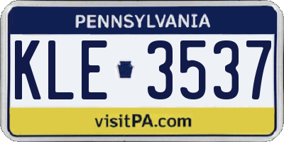 PA license plate KLE3537