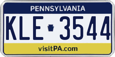 PA license plate KLE3544