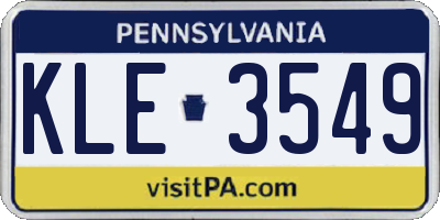 PA license plate KLE3549