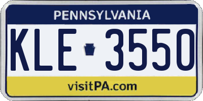 PA license plate KLE3550