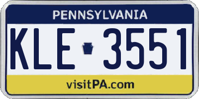 PA license plate KLE3551