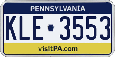 PA license plate KLE3553