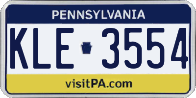 PA license plate KLE3554