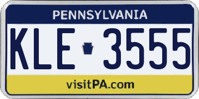 PA license plate KLE3555