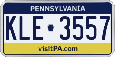 PA license plate KLE3557