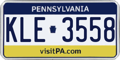 PA license plate KLE3558