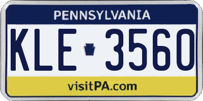 PA license plate KLE3560