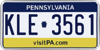 PA license plate KLE3561