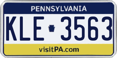 PA license plate KLE3563